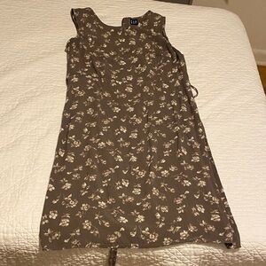 GAP Olive Brown Floral Midi Dress